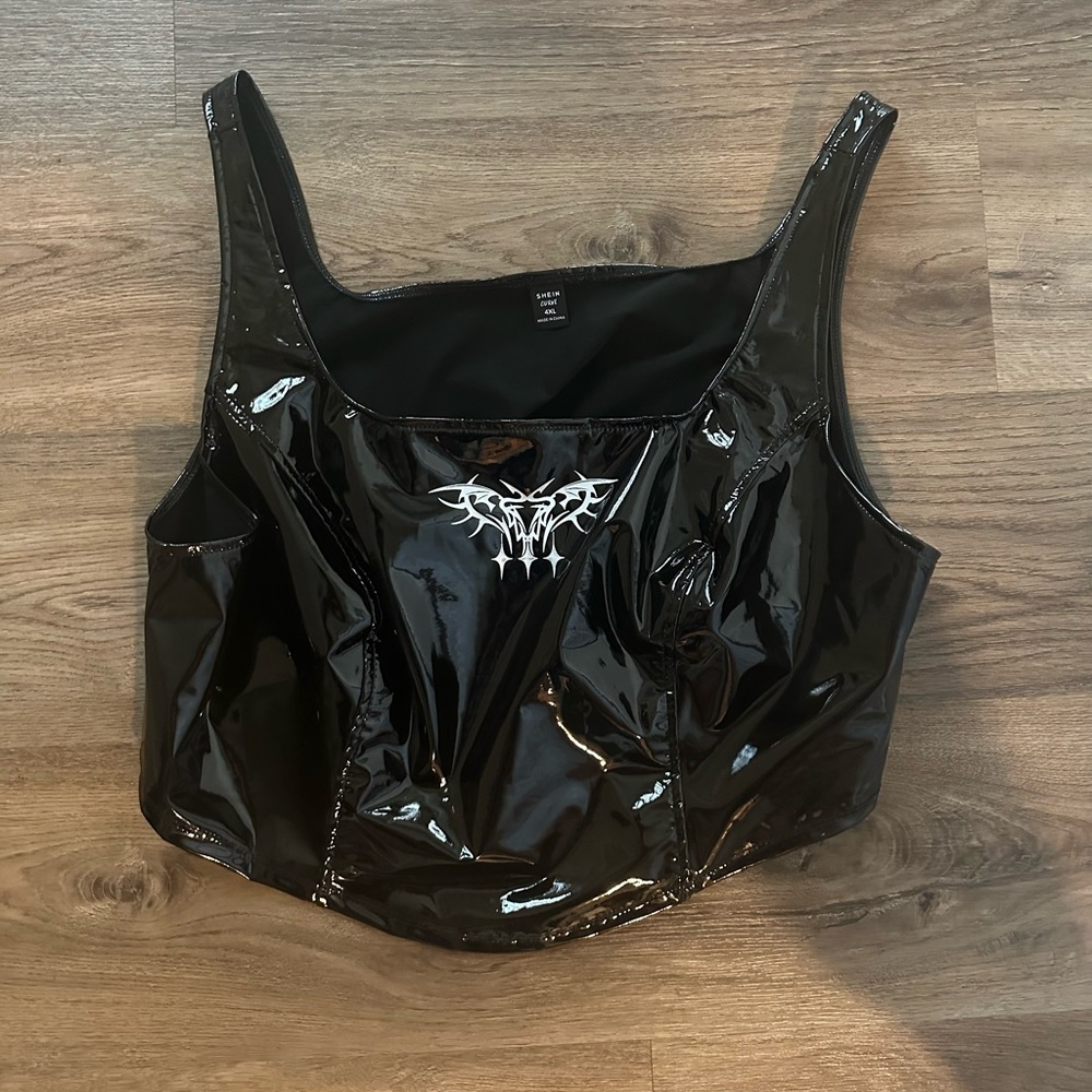 Cropped latex top